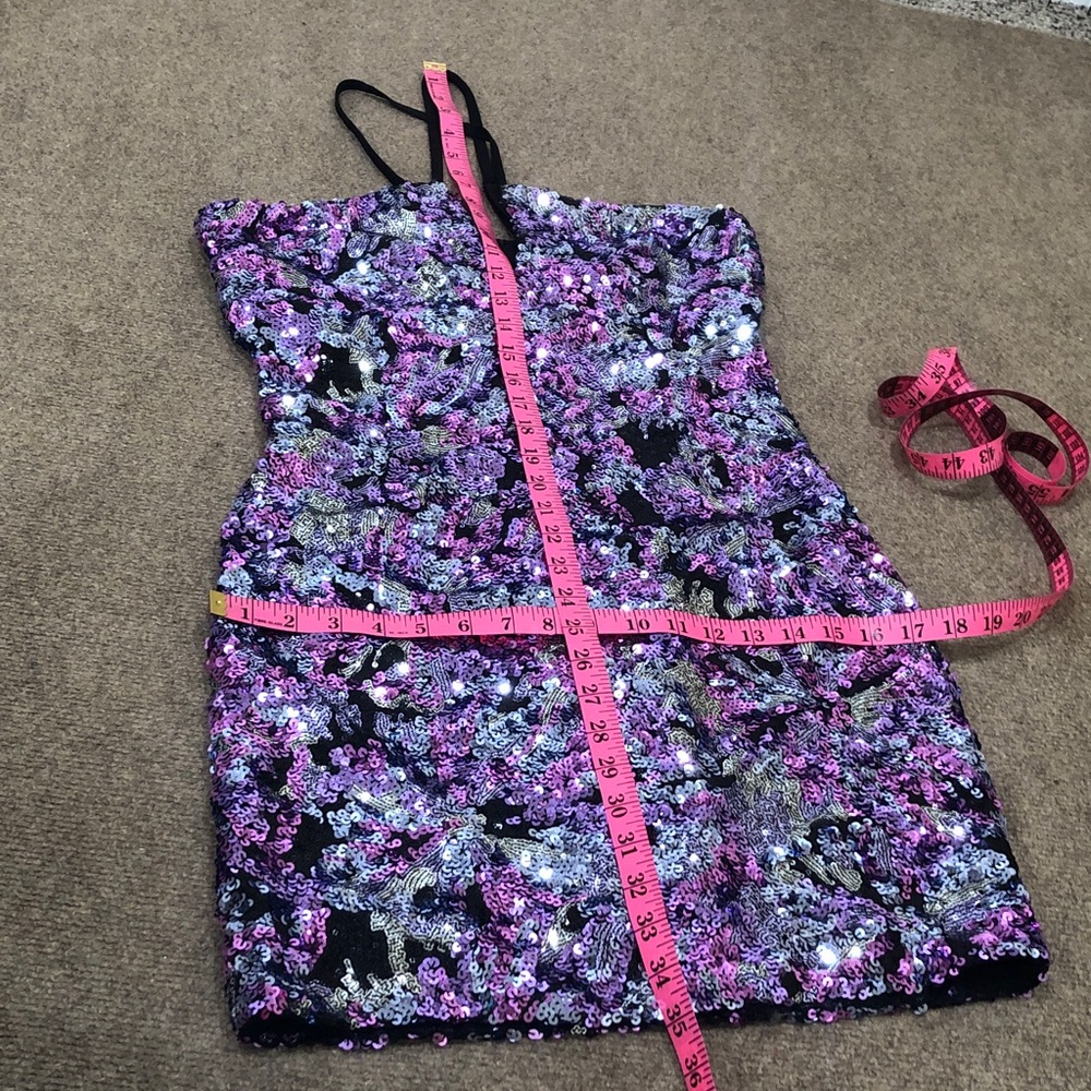 NWOT Dress The Population Amiya Dress Size Medium Purple Sequins - Picture 11 of 11